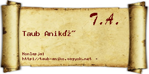 Taub Anikó névjegykártya